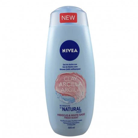 Nivea clay hibiscus and white sage fresh scent shower gel 500ml