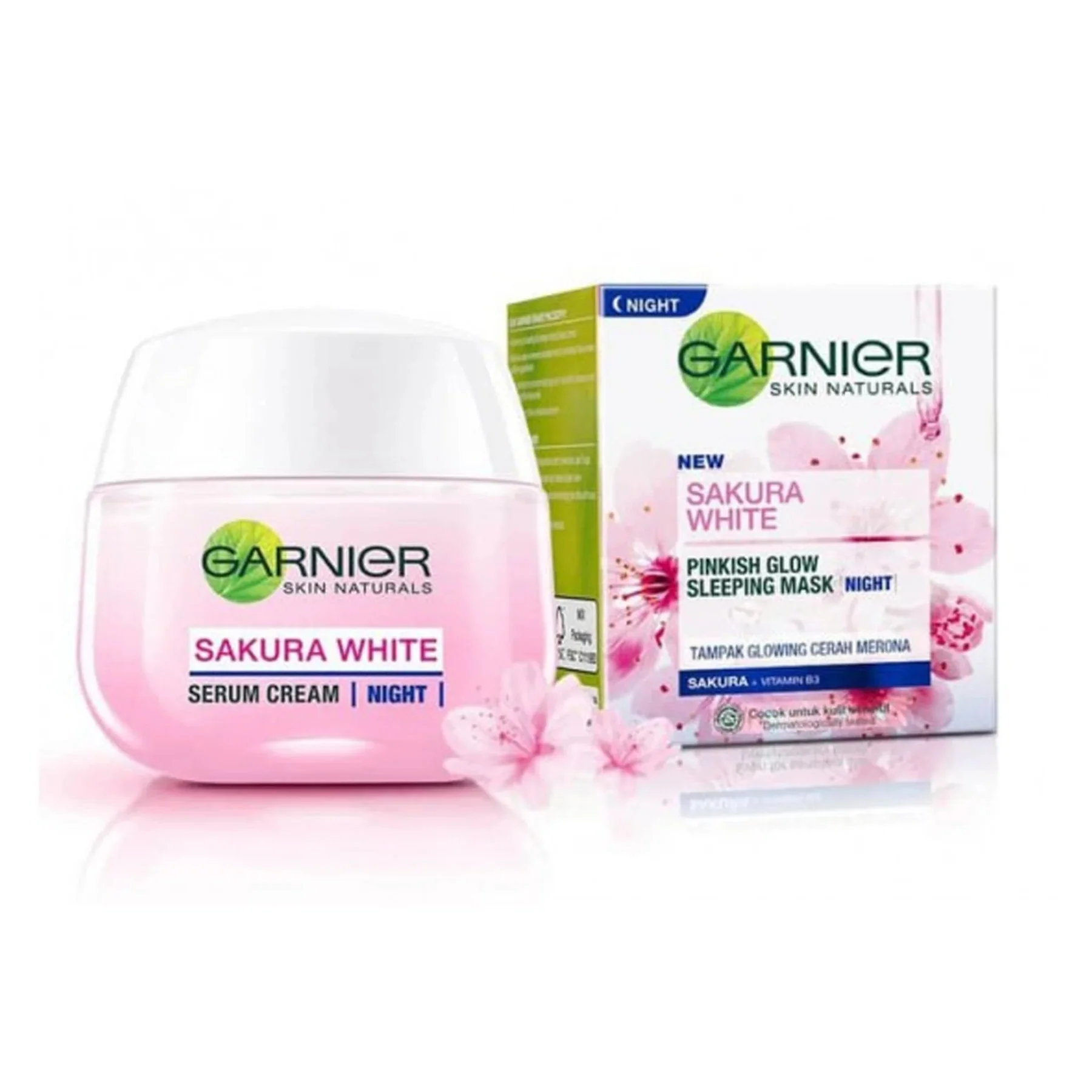 Garnier Sakura White Pinkish Glow Sleeping Mask Night Cream - 18g