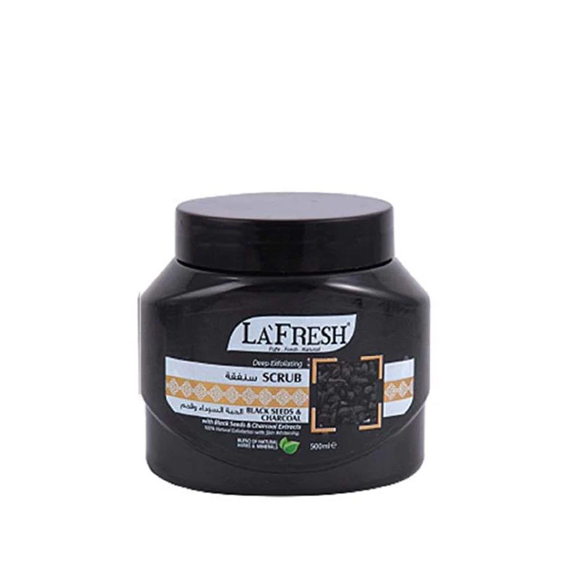 La Fresh Black Seeds and Charcoal Face and Body Scrub 500ml