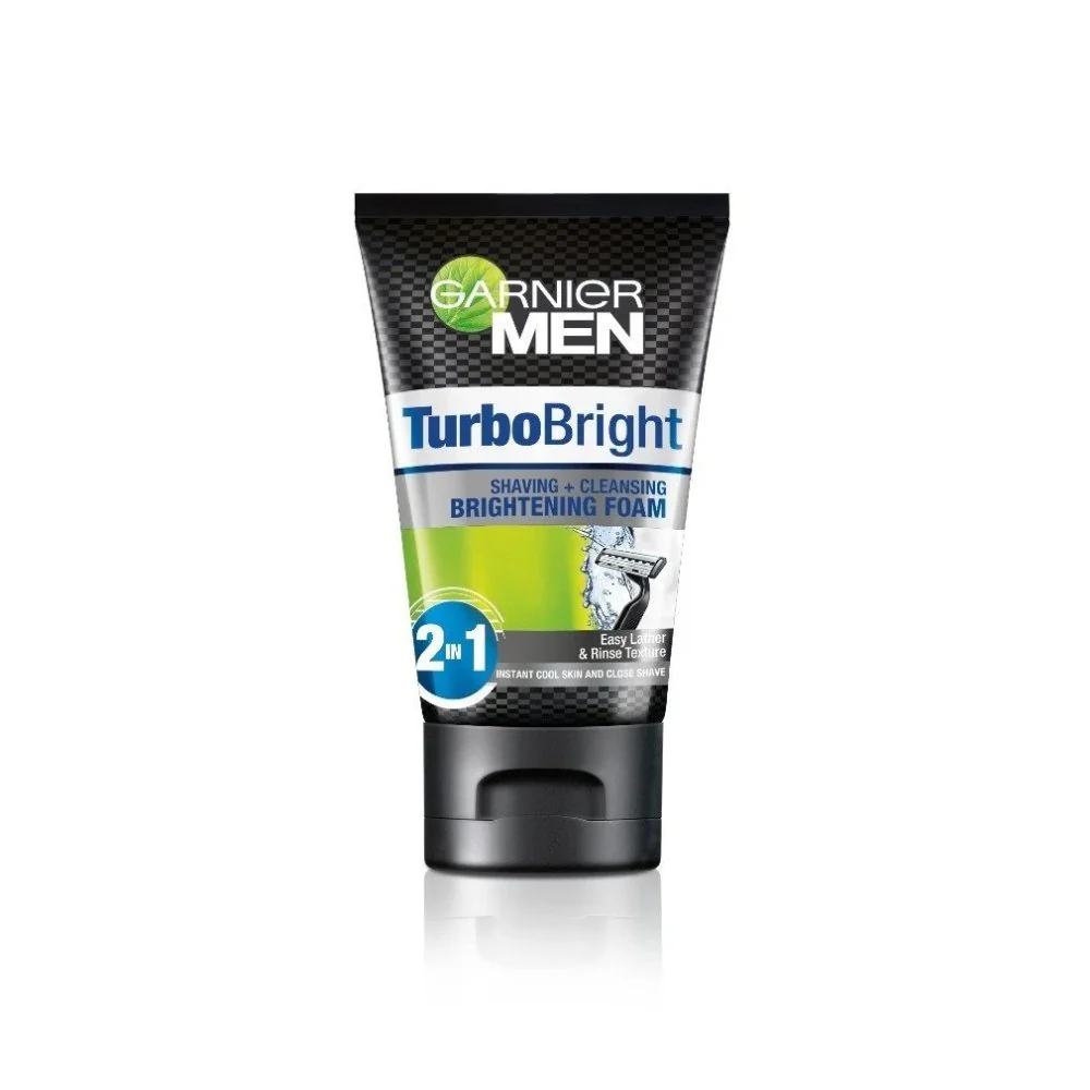 Garnier Men Turbo Bright Shaving + Cleansing Brightening Foam - 100ml