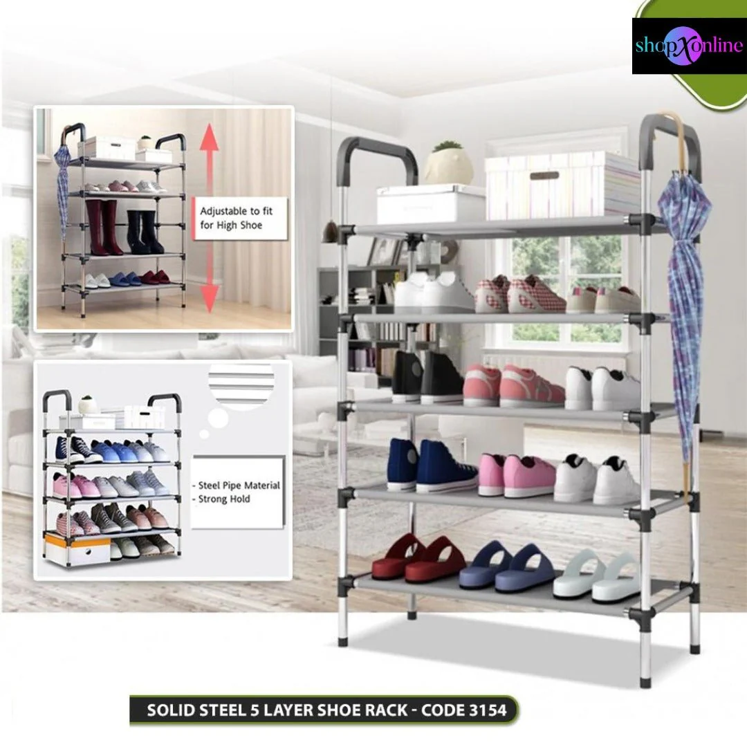 Solid Steel 5 Layer Shoe Rack - CODE 3154