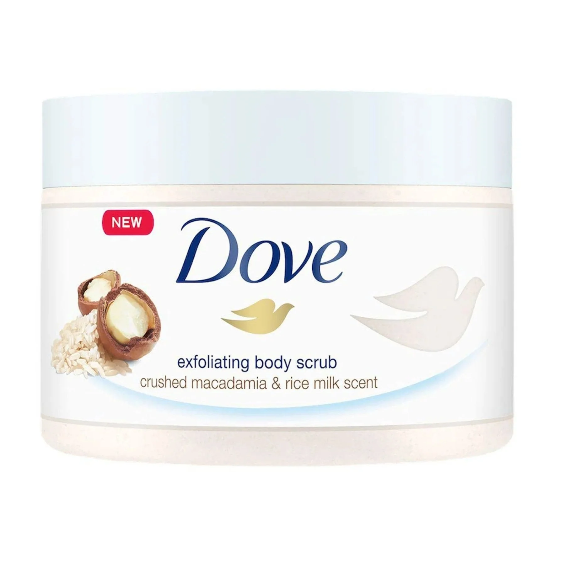 Dove Crushed Macadamia & Rice Milk Exfoliating Body Polish - 298g