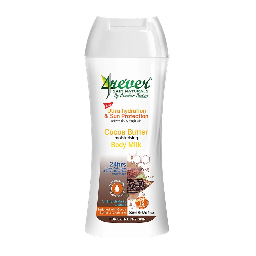4rever Ultra Hydration & Sun Protection Cocoa Butter Moisturizing Body Milk - 200ml