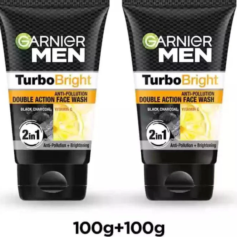 Garnier Men Turbo Bright Double Action Face Wash - 100g