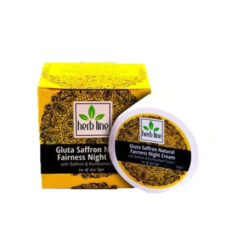 Herb Line Gluta Saffron Natural Fairness Night Cream - 50g