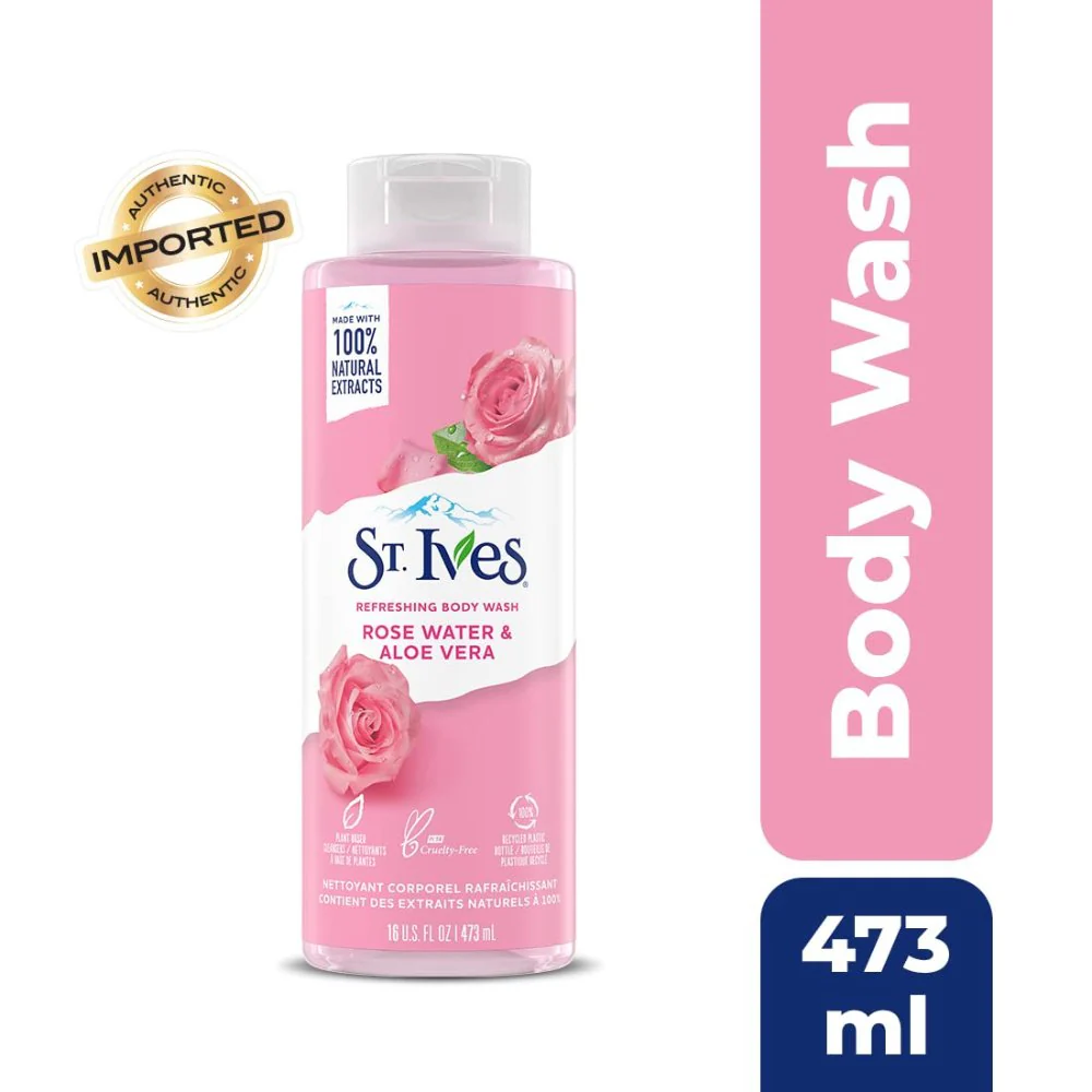 St. Ives Rose Water and Aloe Vera Body Wash-473ml