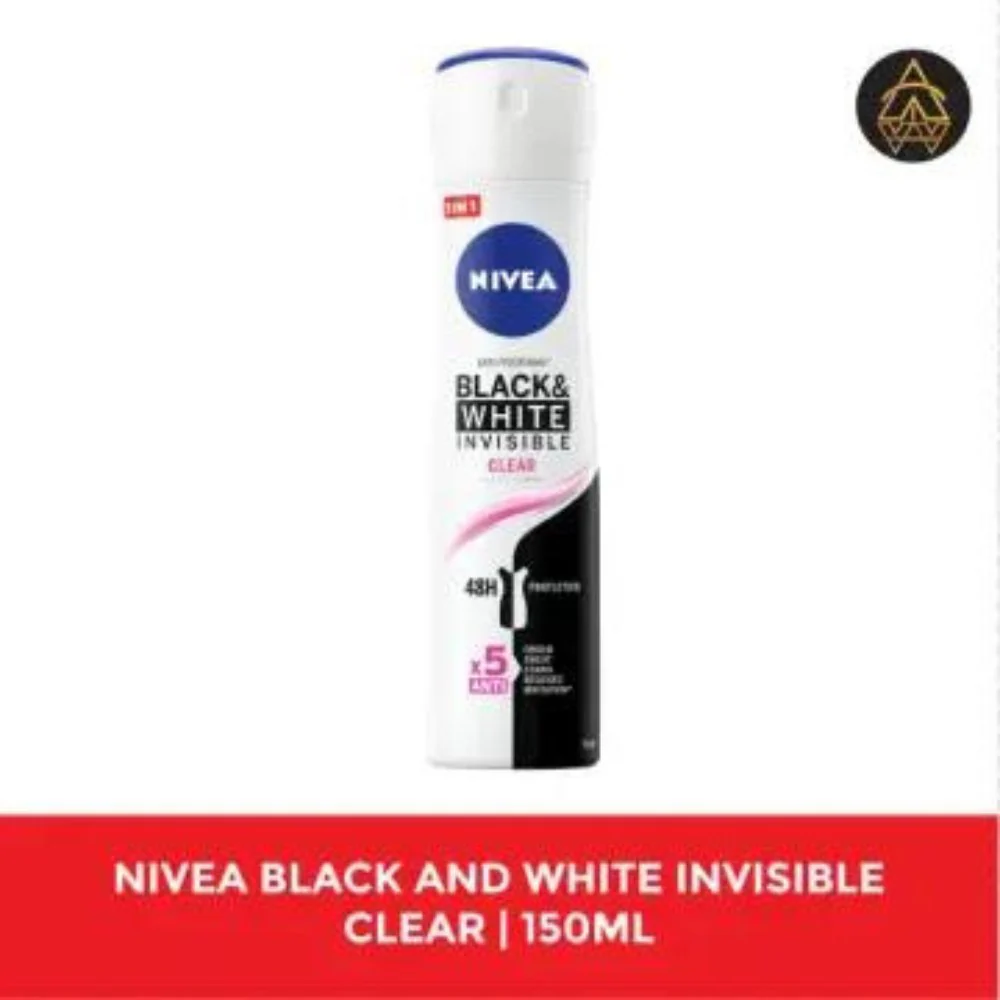 Nivea Black And White Invisible Clear Anti-Perspirant Deodorant Spray-150ml