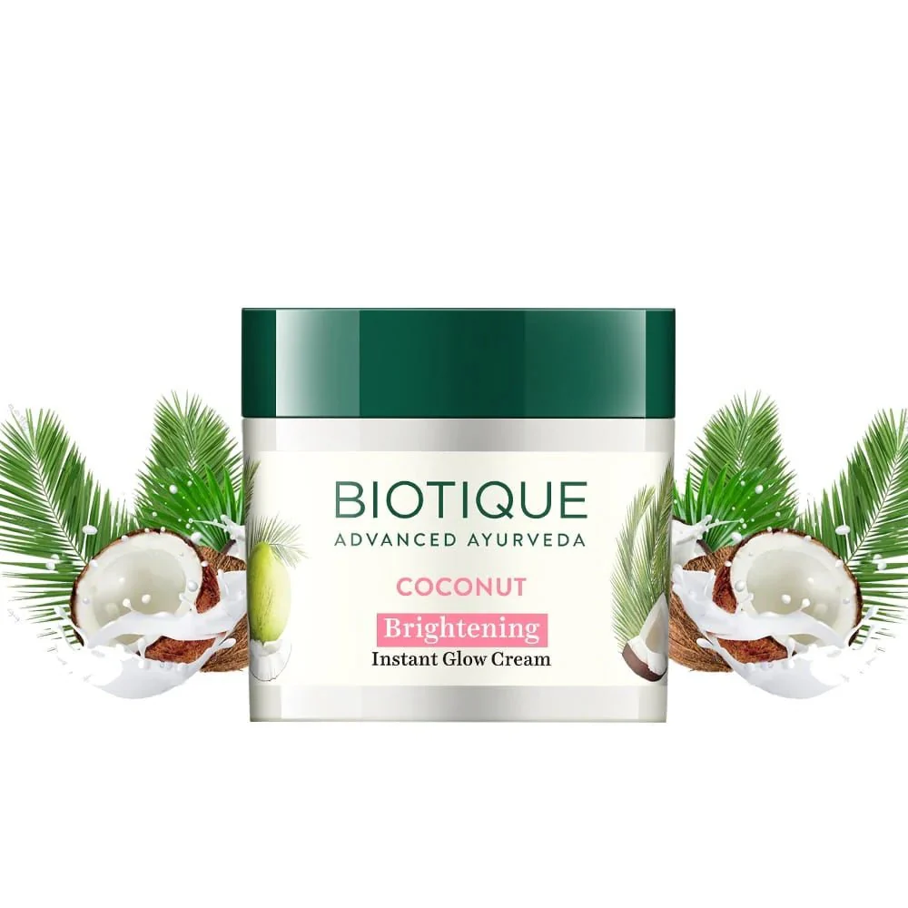 Biotique Coconut Brightening Instant Glow Cream -50g
