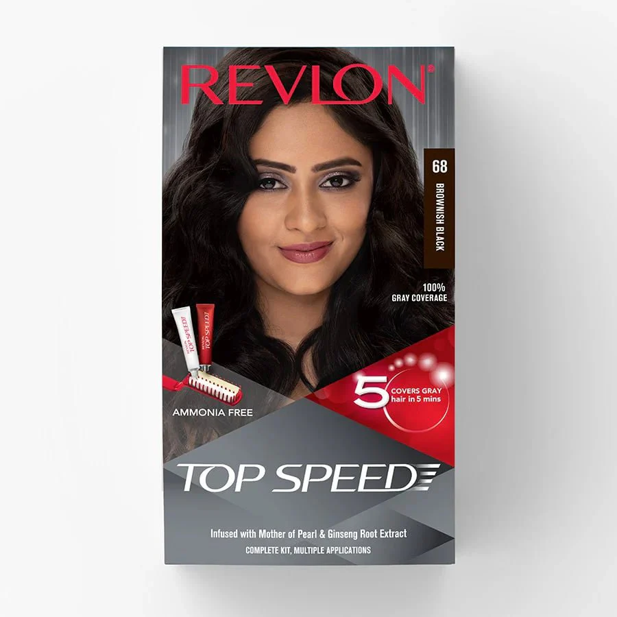 REVLON Top Speed Hair Color Brownish Black 68