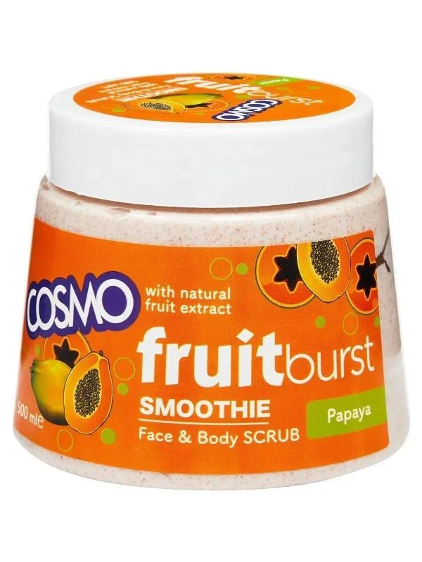 Cosmo Fruit burst Smoothie Papaya Face & Body Scrub 500ml