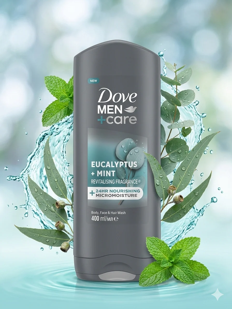 Dove Men Eucalyptus+ Mint Body Wash 400ml