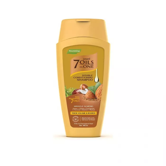 Emami 7 Oils in One Double Conditioning Shampoo – Miracle Almond 100 ML - Image 2
