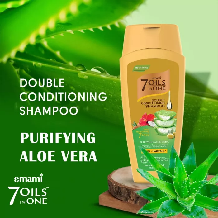 Emami 7 Oils in One Double Conditioning Shampoo – Purifying Aloe Vera 200 Ml