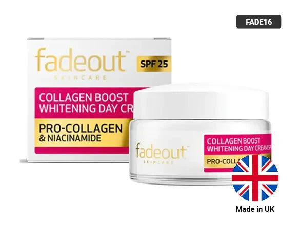 Fadeout Skincare Collagen Boost SPF25 Whitening Day Cream Pro-Collagen & Niacinamide 50ml