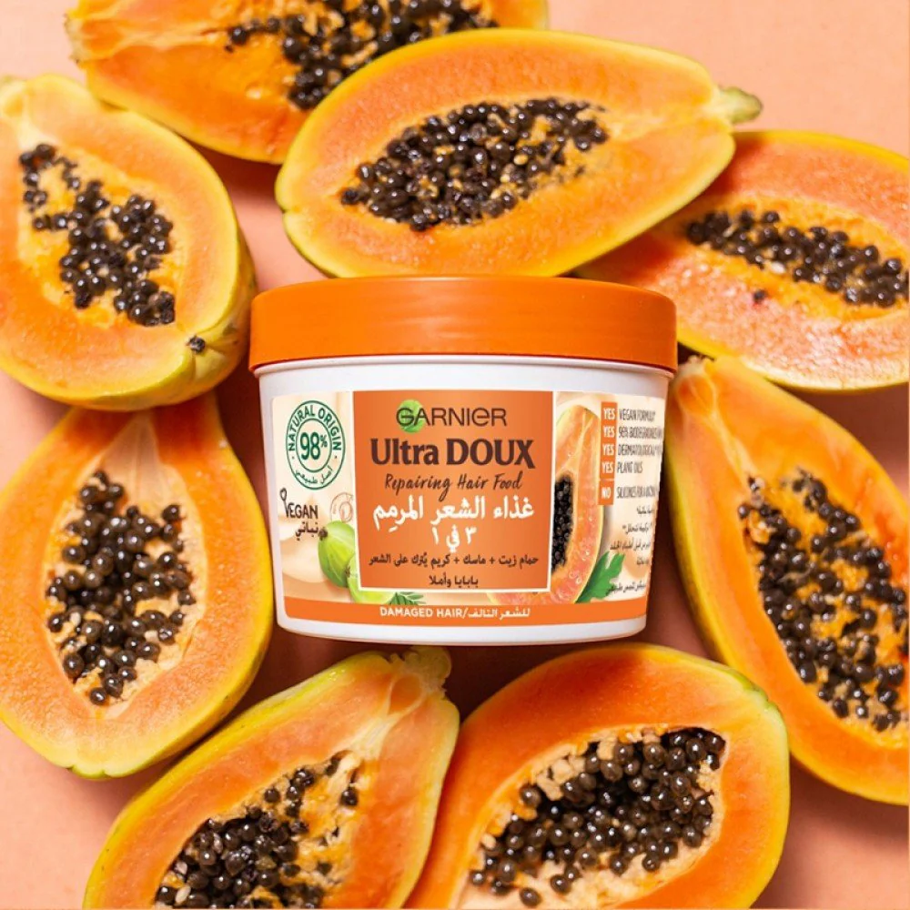 Garnier Ultra Doux Repairing Papaya 3-In-1 Hair Food - 390ml