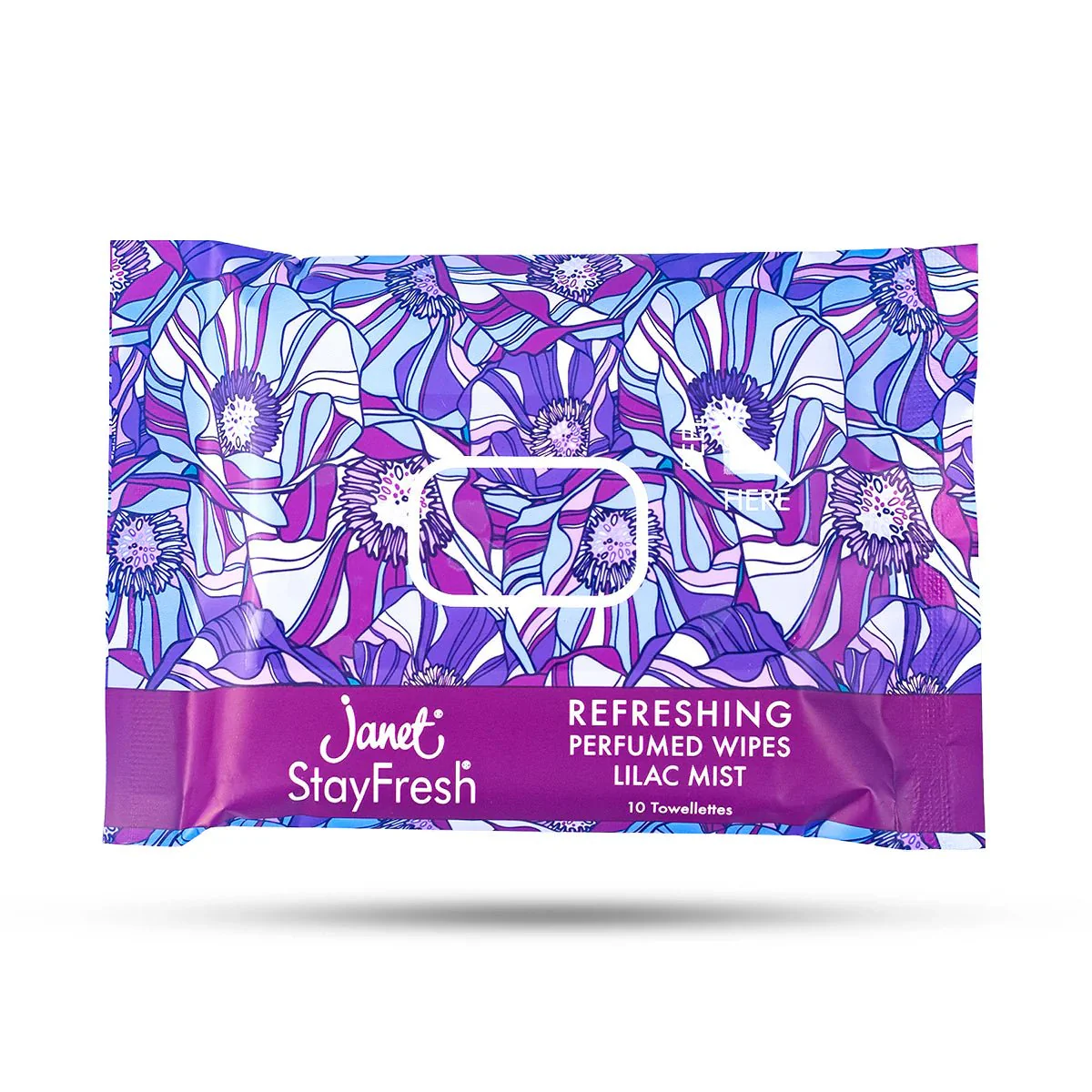 Janet Stay Fresh Refreshing Perfumed Wipes Lilac Mist - 10 Towels