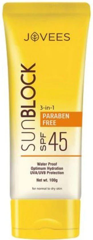 Jovees Herbal Sunblock SPF 45 3 in 1 For All Skin 50g