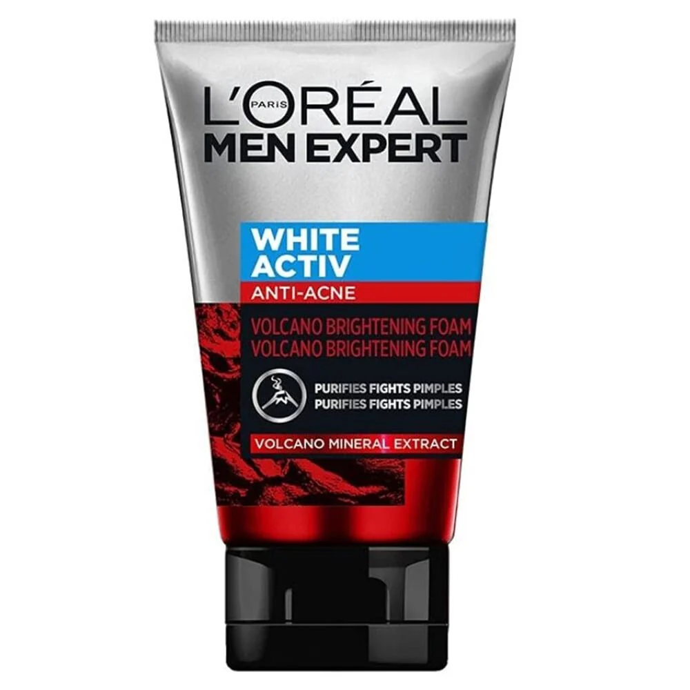 L'Oreal Men Expert White Activ Anti Acne Volcano Brightening Foam - 100ml
