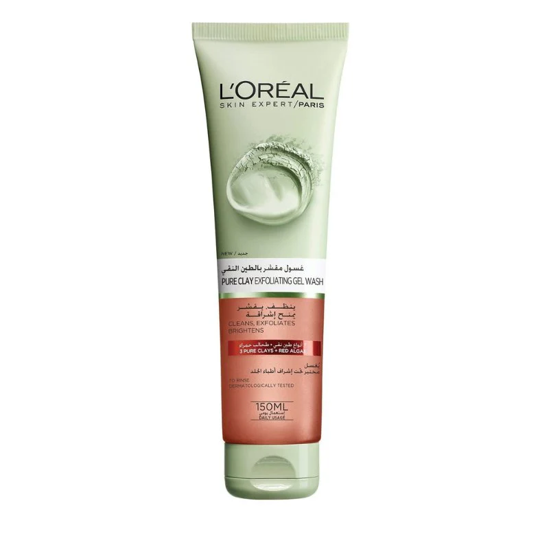 Loreal pure clay exfolaiting gel wash 150 ml re algae