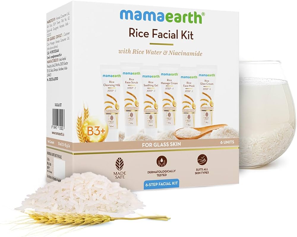 Mamaearth Rice Facial Kit With Rice Water & Niacinamide for Glass Skin