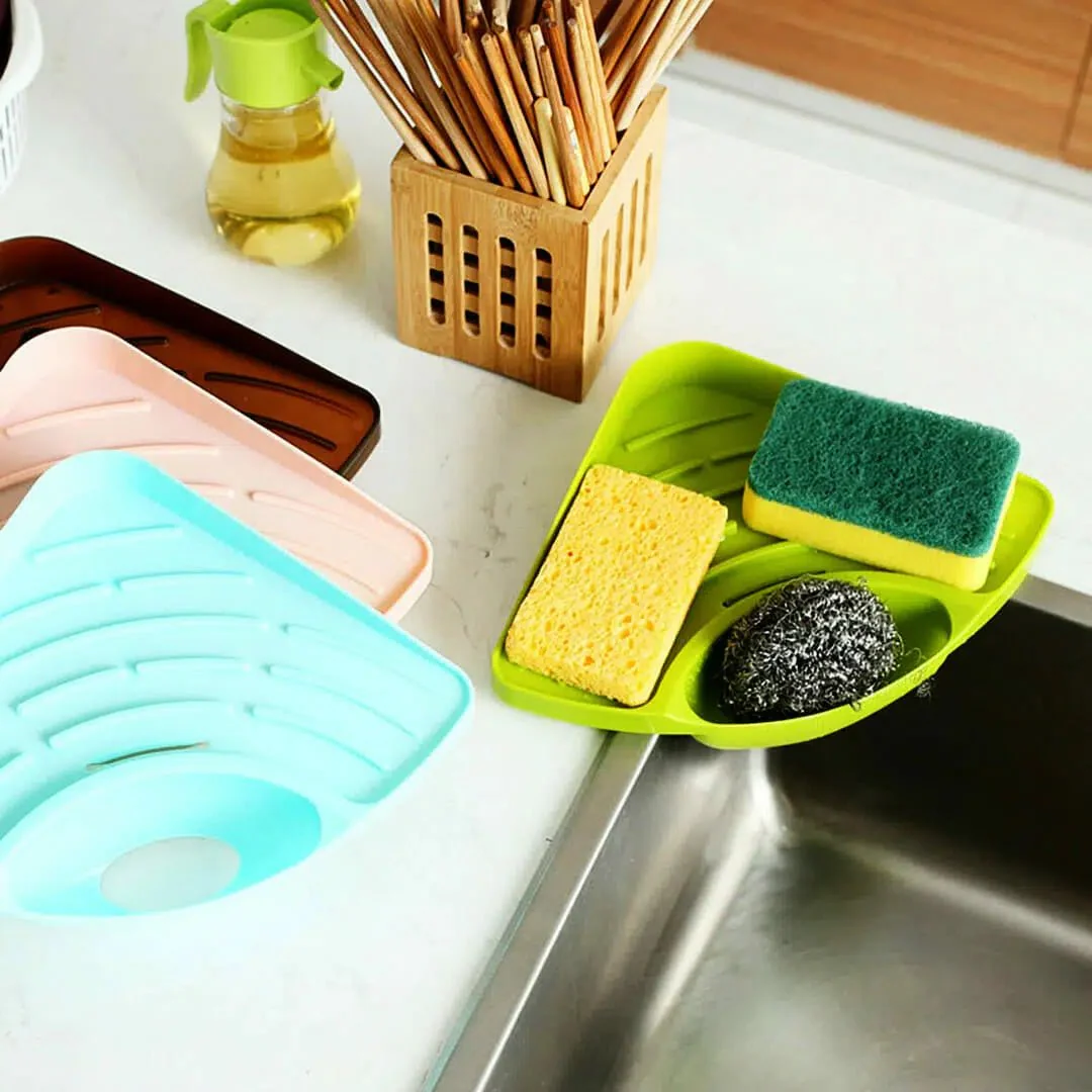 Multipurpose Sink Triangle Shelf Soap and Sponge Holder
