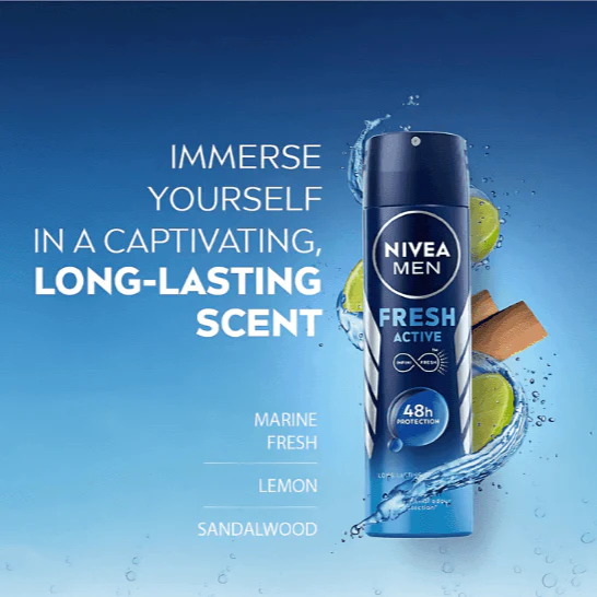 nivea men fresh active deodorant 150 ml