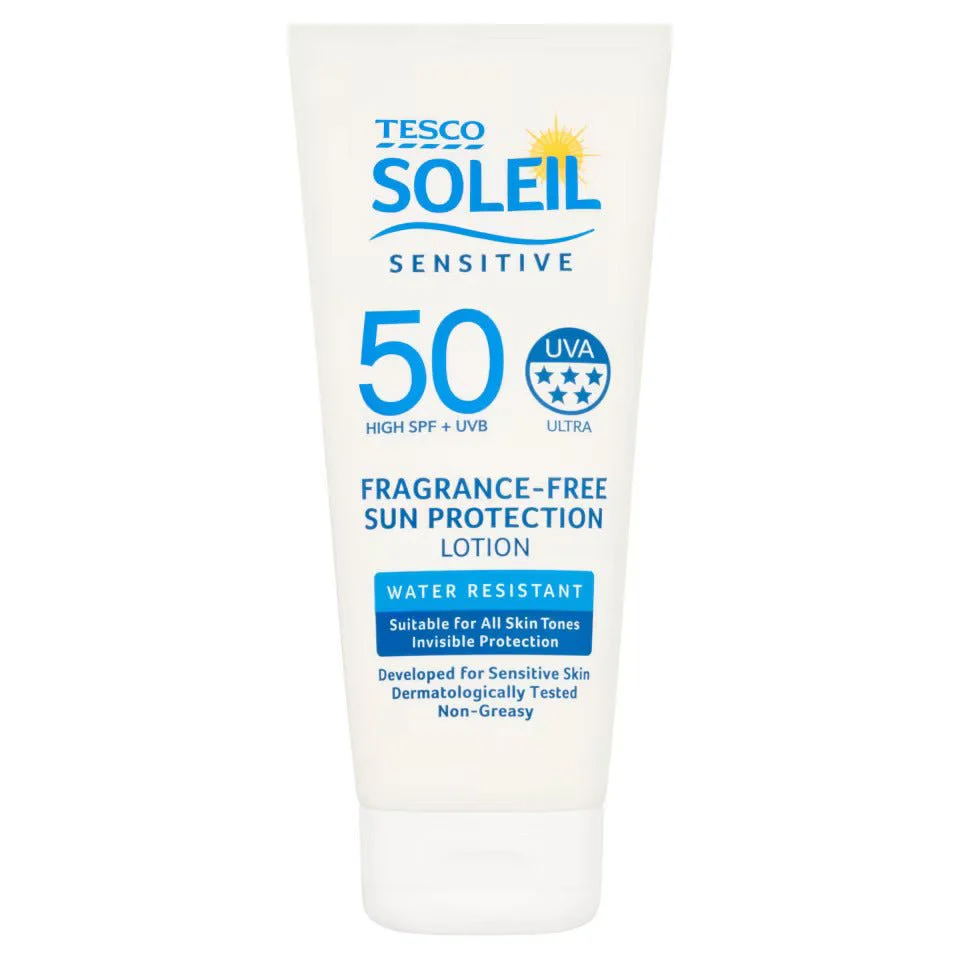 Tesco Soleil Sensitive SPF 50 Fragrance Free Sun Protection Lotion 200ml