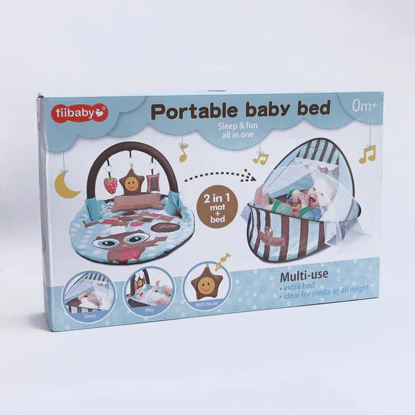 Tiibaby Portable Baby Bed 2in 1 Mat + Bed