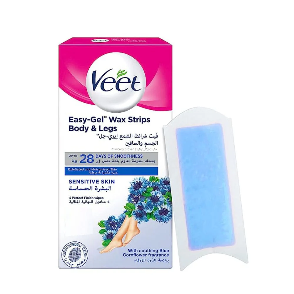 Veet Easy-Gel Hair Removal Wax Strips for Sensitive Skin-20 Strips